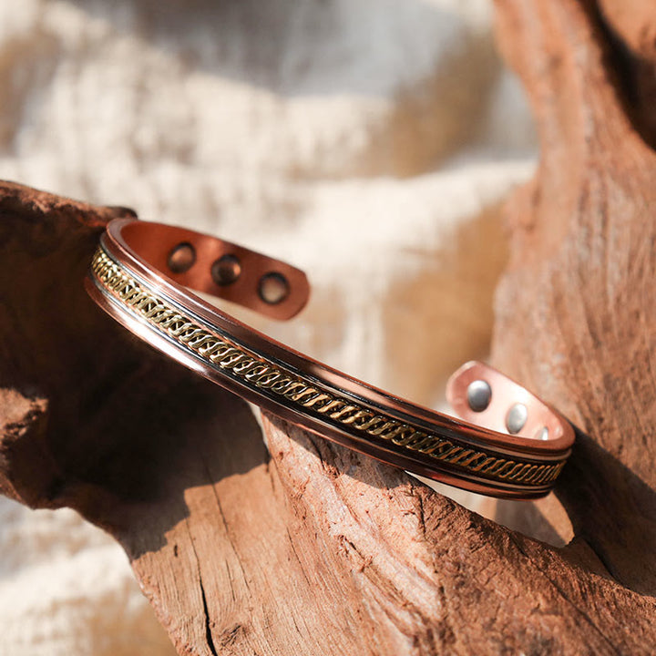 Brazalete ajustable con equilibrio de cobre magnético de Buddha Stones