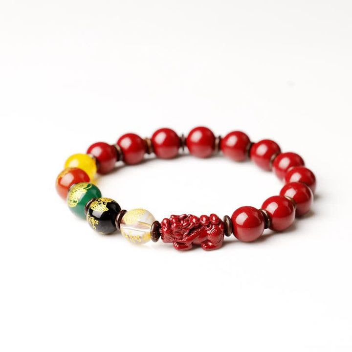 Pulsera de bendición de PiXiu con cinabrio, dios de la riqueza , Buddha Stones