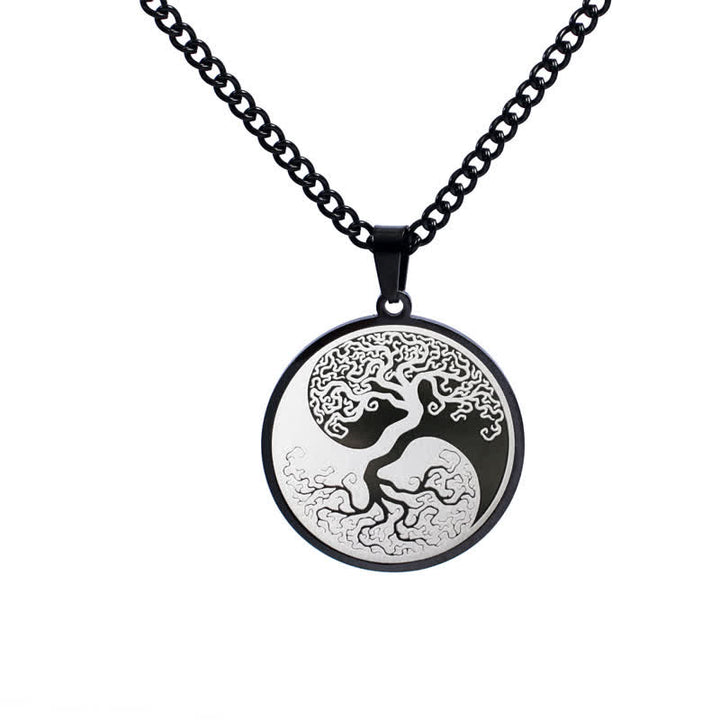 Colgante de collar con conexión de acero de titanio y Buddha Stones, el árbol de la vida - Negro - image 3