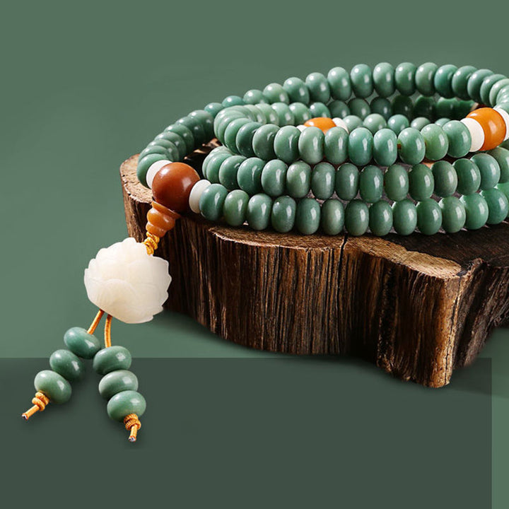 Pulsera De Éxito De Semillas De Bodhi Cian De Loto De Buddha Stones