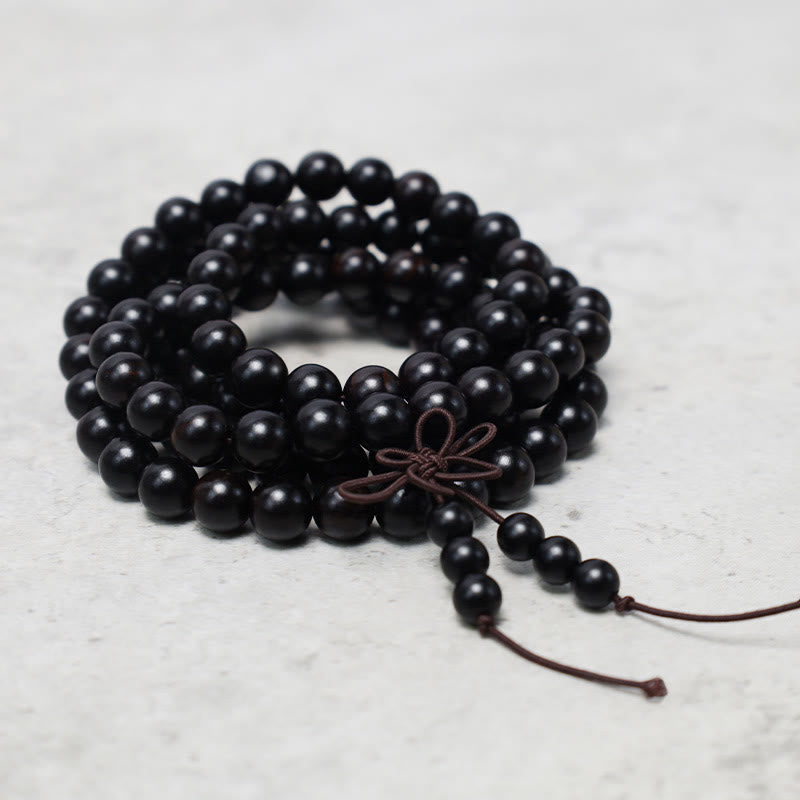 Pulsera de cuentas de Mala con Buddha Stones , 108, oración, meditación, sándalo, elástica