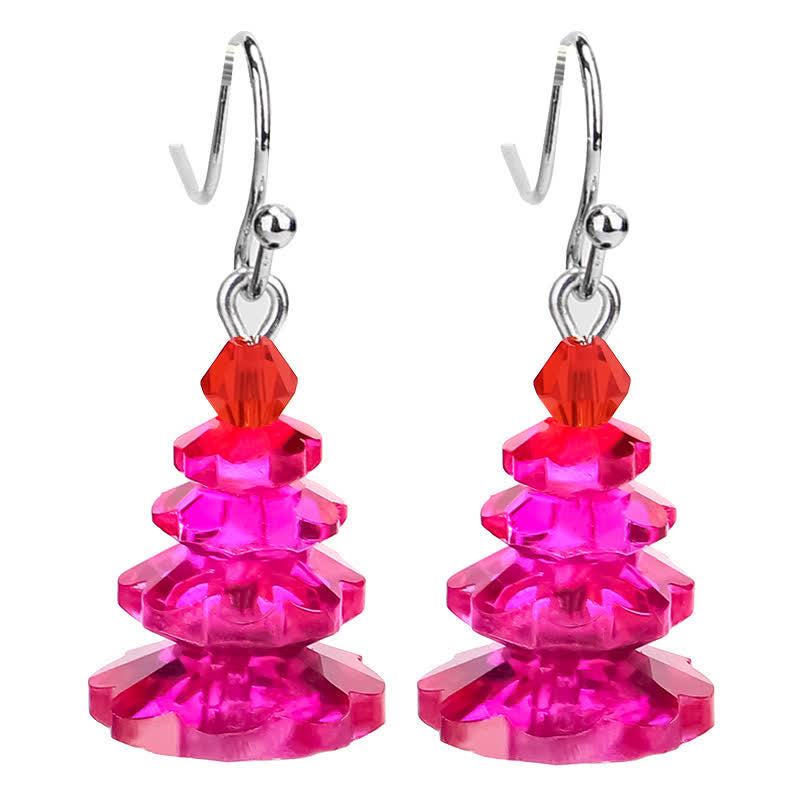 Pendientes colgantes curativos de paz con amatista y árbol de Navidad con varios cristales