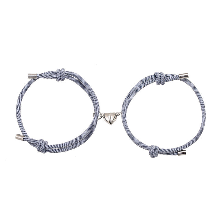 Pulsera de fuerza de cuerda de pareja magnética de amor de 2 piezas