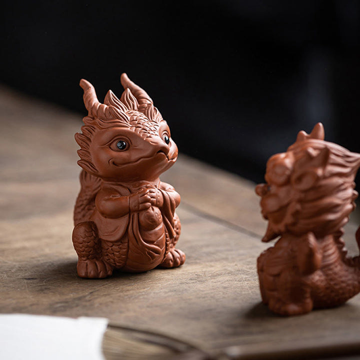 Buddha Stones, dragón de la suerte, riqueza, té, mascota, figura decorativa de arcilla púrpura, decoración - image 6
