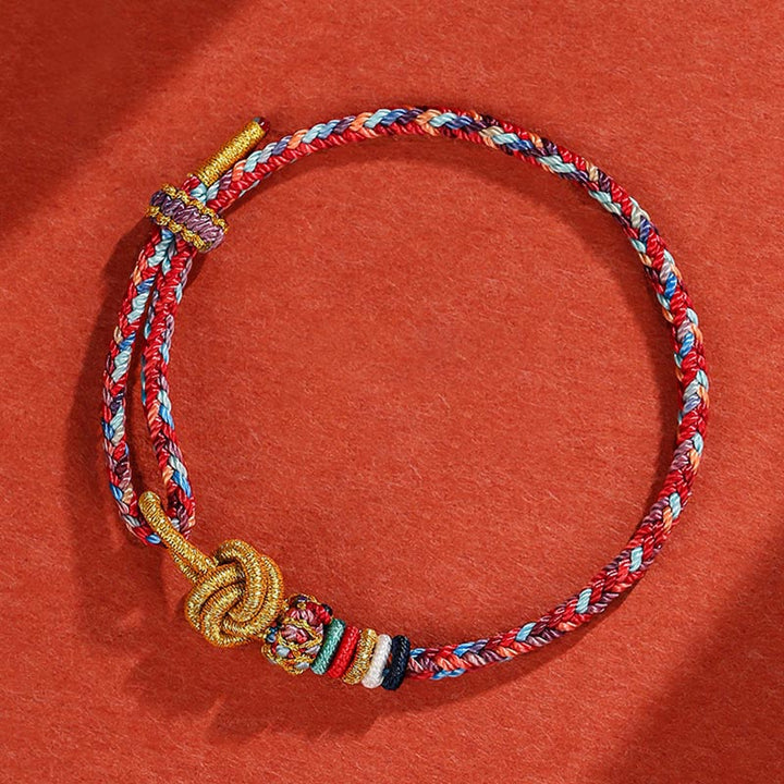 Pulsera de cuerda trenzada de protección de cuerda colorida Dunhuang hecha a mano con Buddha Stones