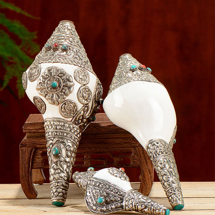 Concha de caracola Shankha Natural tibetana, concha marina, decoración del hogar de la suerte y la riqueza - image 1