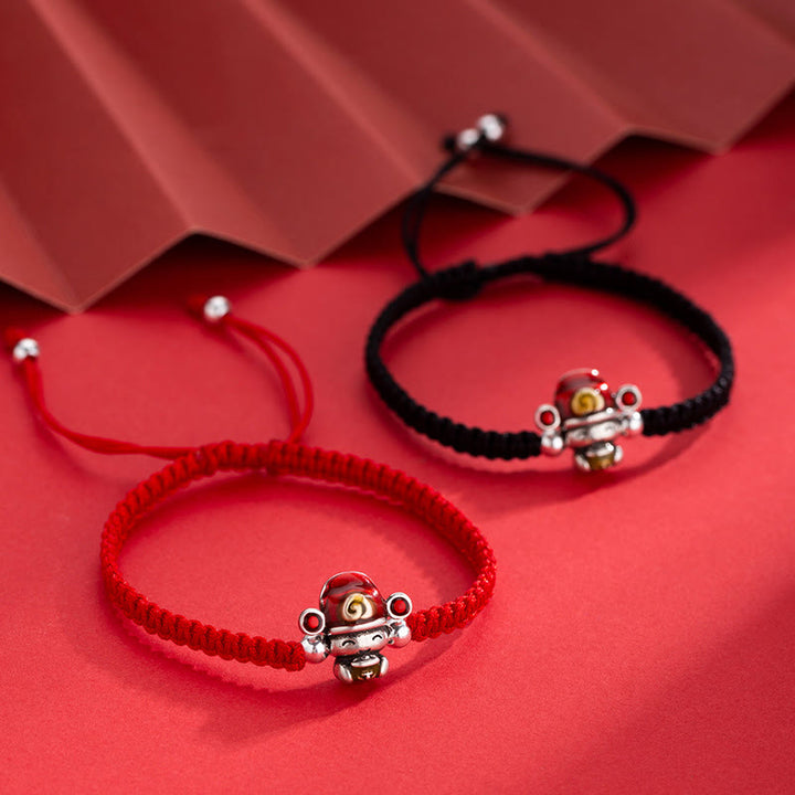 Pulsera trenzada de fuerza de la suerte, hilo hecho a mano, Dios de la riqueza , Buddha Stones