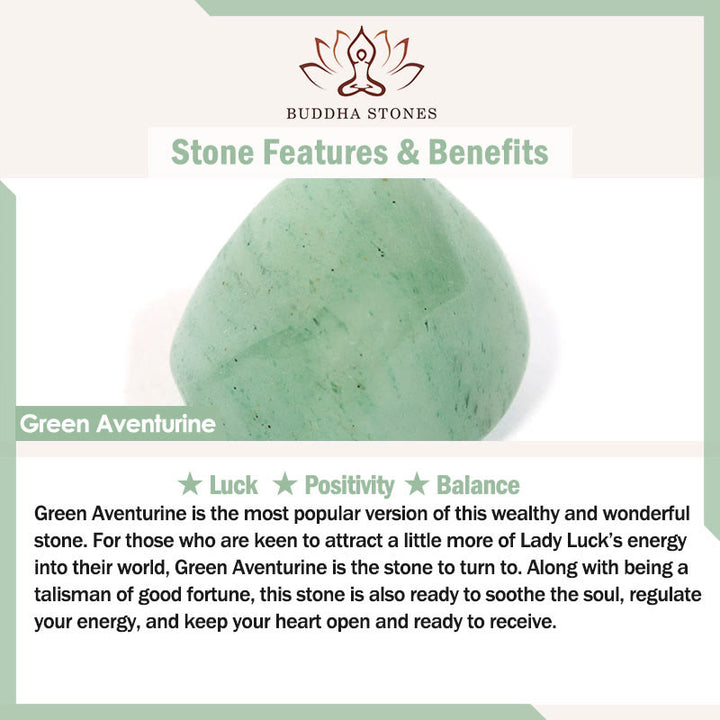Buddha Stones Pulsera de cuero trenzado multicapa con ágata verde y piedra natural