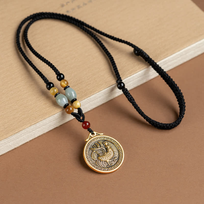 12 colgante del collar de la fortuna de la riqueza del zodiaco chino - Gallo - image 22