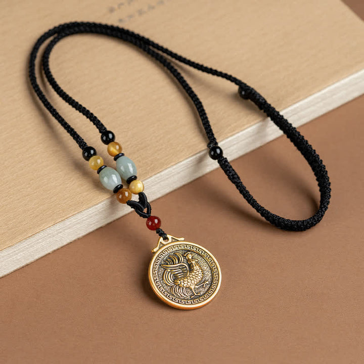 12 colgante del collar de la fortuna de la riqueza del zodiaco chino - Gallo - image 22