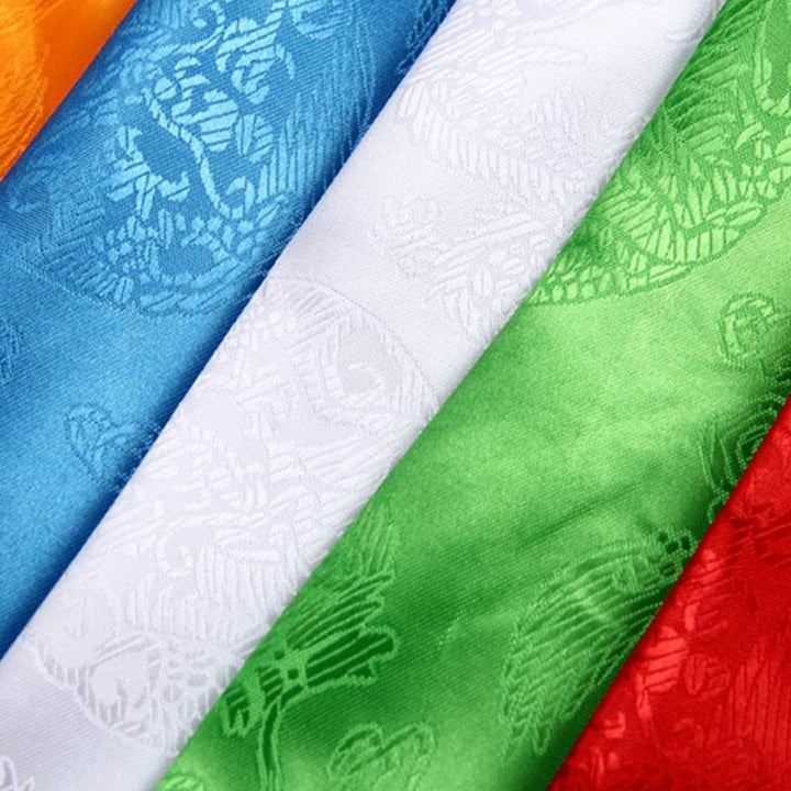 Bendición de la suerte tibetana, decoración Khata con patrón de dragón y Fénix en 5 colores