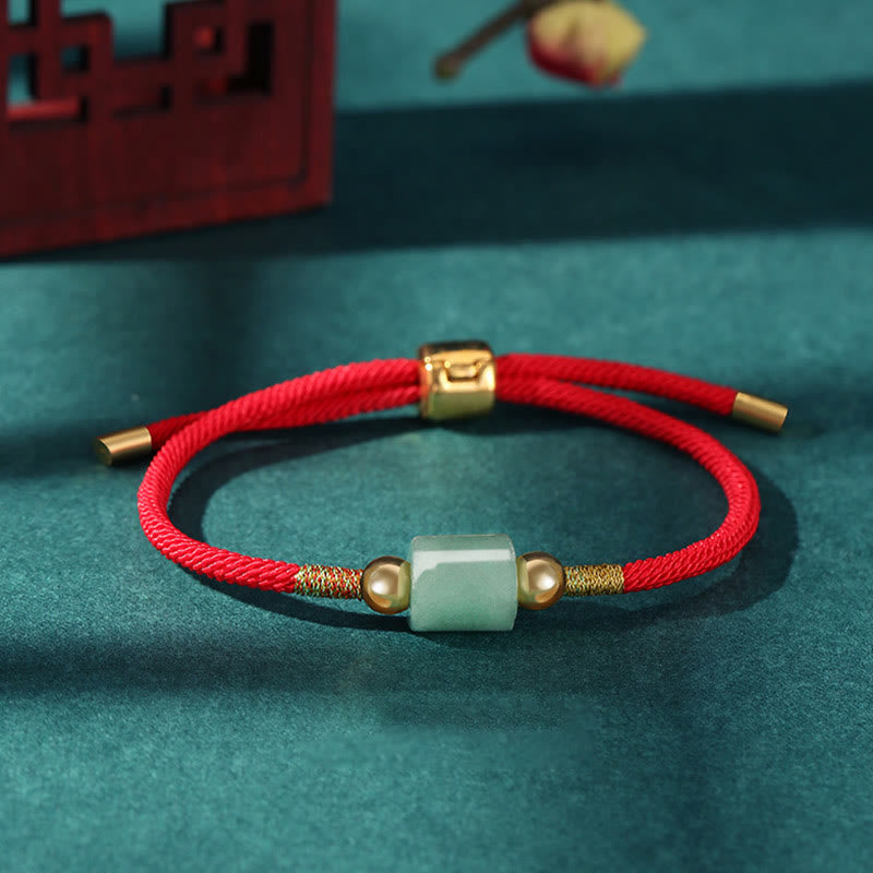 Pulsera de cuerda trenzada hecha a mano con Buddha Stones, Aventurina verde, piedra roja, malaquita, protección de la suerte, Tíbet