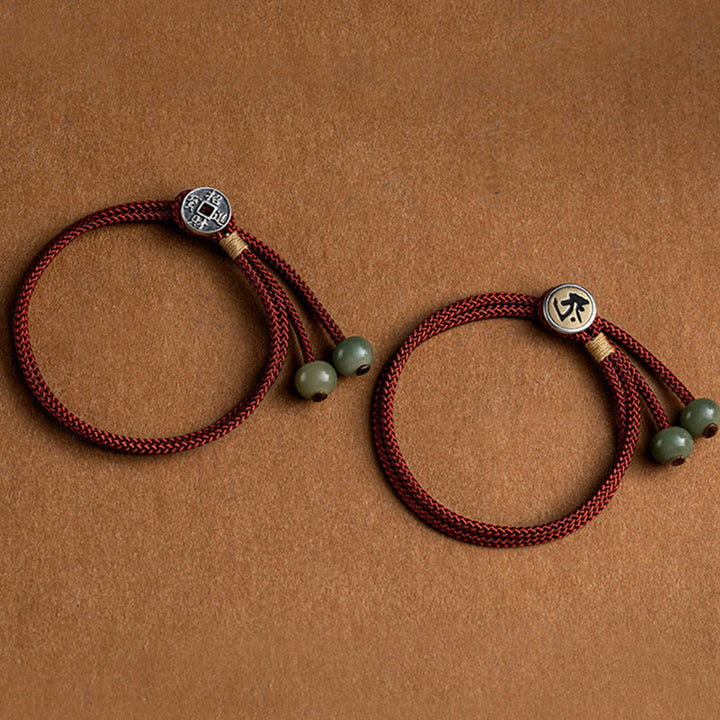 Pulsera de hilo rojo trenzado con Buddha Stones , Plata de Ley 925, hecha a mano, zodíaco chino, Buda natal, cian, Bodhi, protección de semillas