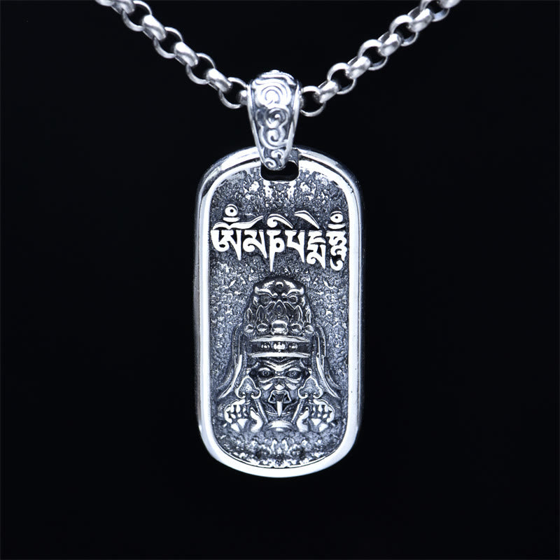 Collar con colgante de plata de ley 925 con Buddha Stones Zakiram, diosa de la riqueza Om Mani Padme Hum - image 3