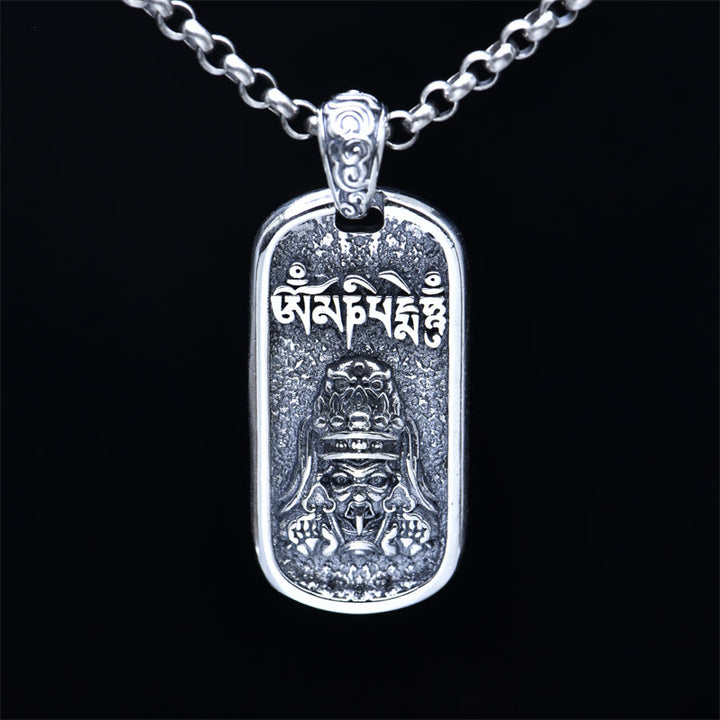 Collar con colgante de plata de ley 925 con Buddha Stones Zakiram, diosa de la riqueza Om Mani Padme Hum - image 3