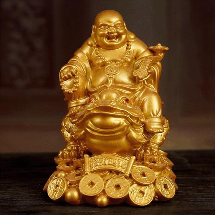 Decoración de adorno de sapo FengShui Maitreya