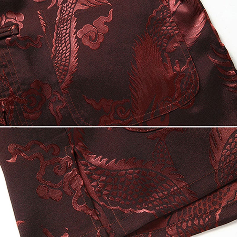 Traje Tang de Buddha Stones Hombres Hanfu Dragón Chino Ropa Tradicional Camisa de Kung Fu Uniforme Abrigo de Manga Larga Tops y Pantalones Ropa Conjunto para Hombres - image 10