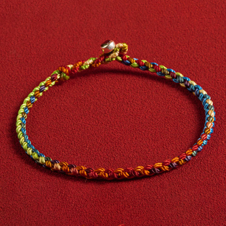 Buddha Stones &quot;Que seas bendecido con paz y seguridad en las cuatro estaciones&quot; Pulsera Lucky Multicolor