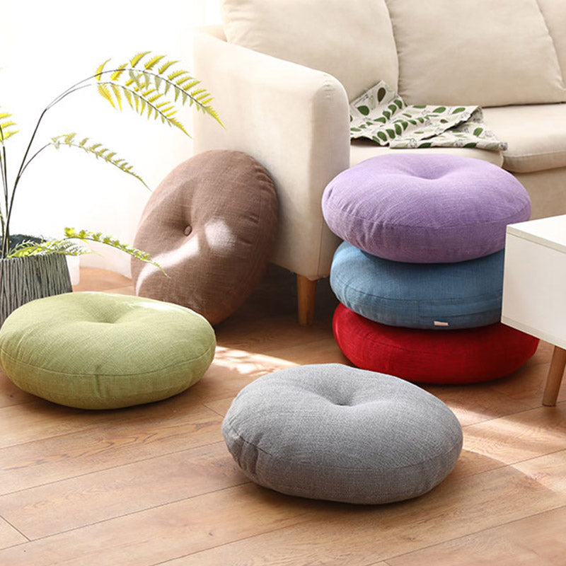 Cojín de lino con diseño simple de loto y Buddha Stones para meditación, decoración para el hogar y la sala de estar.