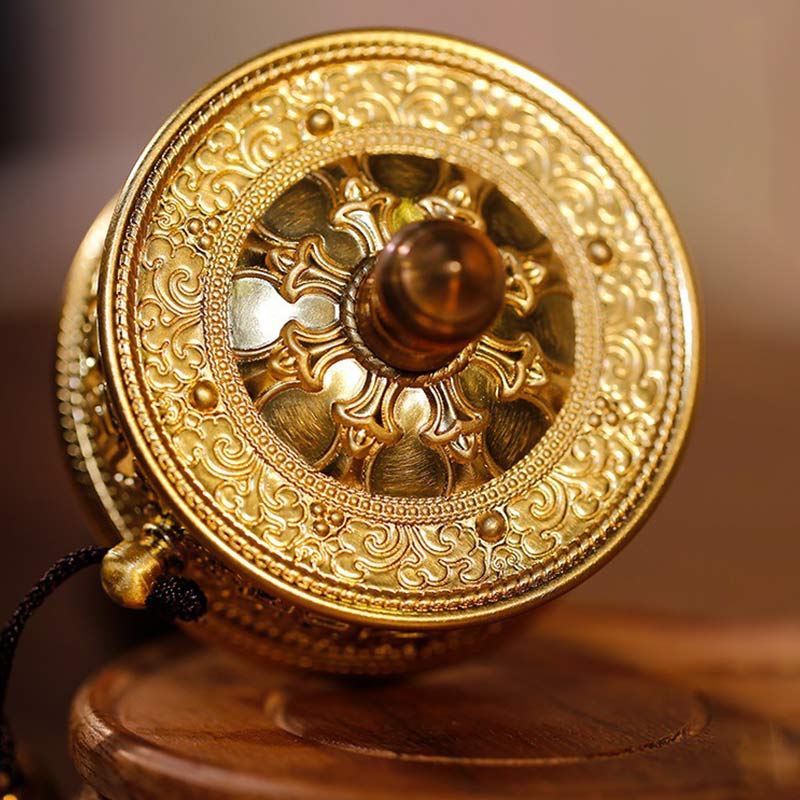 Rueda de oración tibetana Seis palabras verdaderas Decoración curativa de sándalo