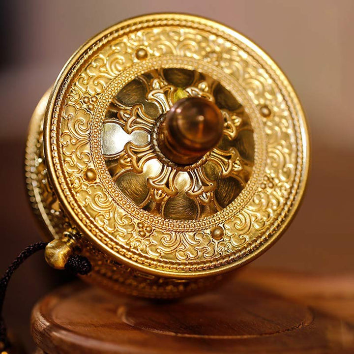Rueda de oración tibetana Seis palabras verdaderas Decoración curativa de sándalo