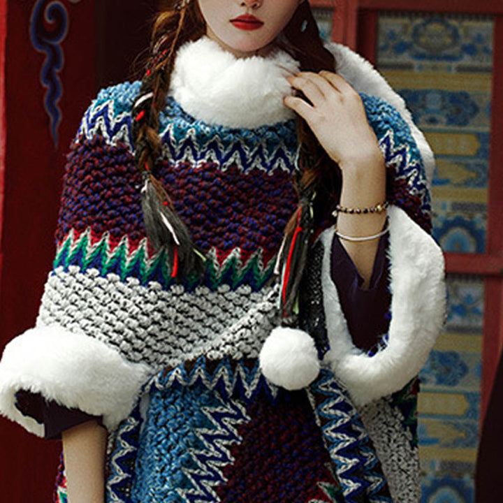 Mantón de rayas multicolor tibetano con Buddha Stones , bufanda de viaje acogedora para invierno