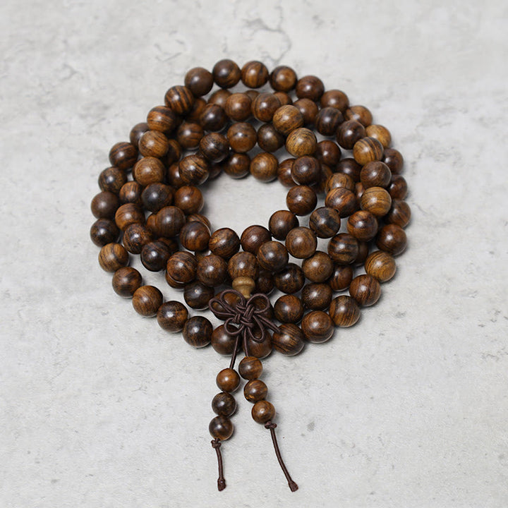 Pulsera de cuentas de Mala con Buddha Stones , 108, oración, meditación, sándalo, elástica