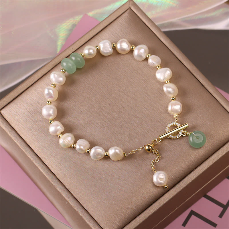 Pulsera de cadena curativa con cuentas de cuarzo fresa verde perla de Buddha Stones