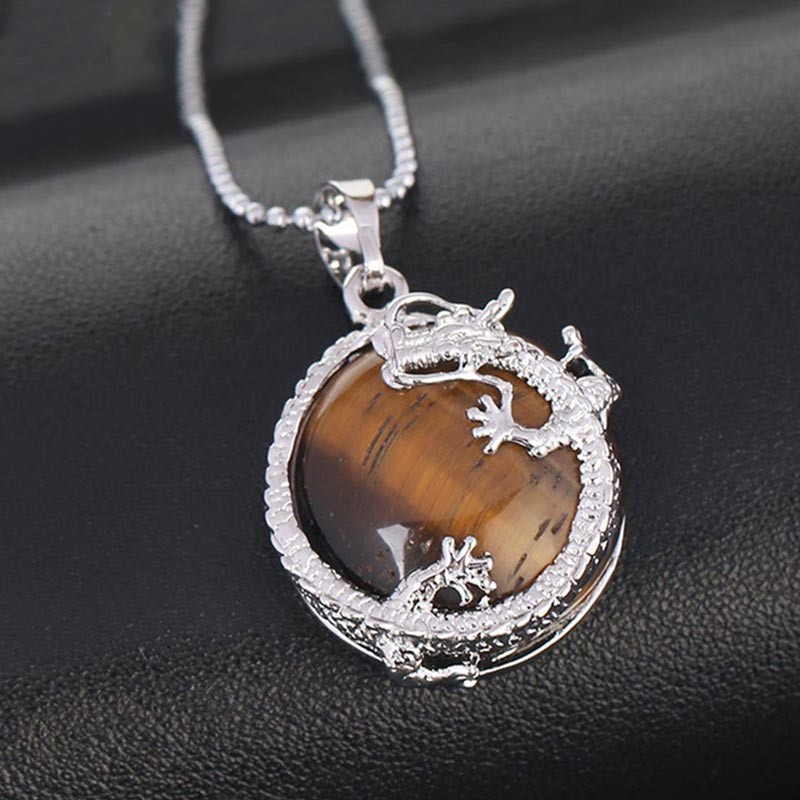Colgante de collar de energía curativa de cristal de cuarzo Natural de dragón chino con Buddha Stones - image 21