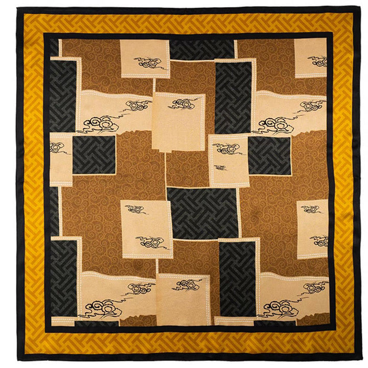 Bufanda de seda de morera 100% con pintura al óleo de jungla de Buddha Stones , bufanda de cuello de seda de doble cara de grado superior 6A - image 22