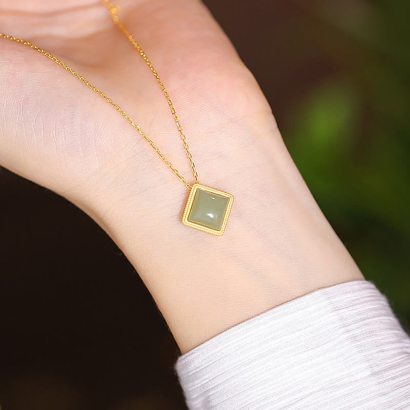 Collar con colgante de mariposa de Buda sonriente de la suerte, Jade cian Natural de Plata de Ley 925 - Prismático de jade hetiano - image 22