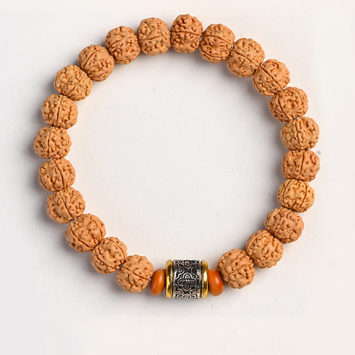 Buddha Stones Tíbet Rudraksha Bodhi Semilla Riqueza Pulsera auspiciosa
