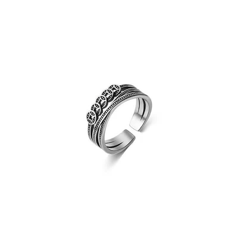 Anillo de la suerte de la riqueza de la moneda de cobre