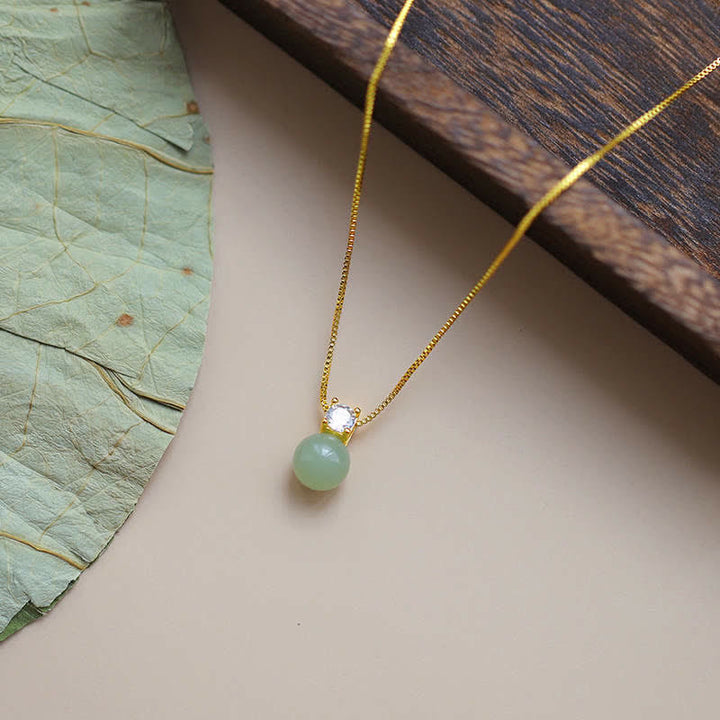 Colgante de collar de cadena de prosperidad de jade con cuentas de la suerte de Buddha Stones