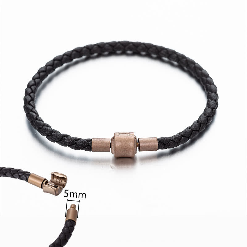 Pulsera de cuerda trenzada de la suerte con cuerda de cuero vintage de Buddha Stones