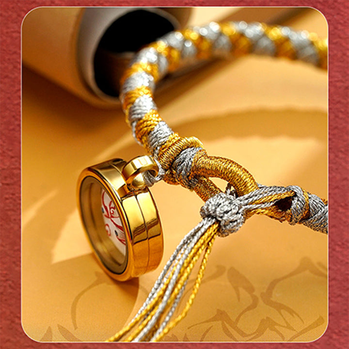 Pulsera trenzada de la suerte con cuerda a escala de dragón, cinco dioses tibetanos hechos a mano con Buddha Stones