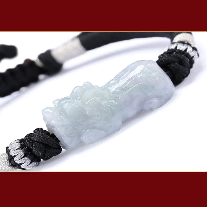 Pulsera de cuerda trenzada de Buddha Stones hecha a mano de Jade Natural PiXiu suerte prosperidad - image 6