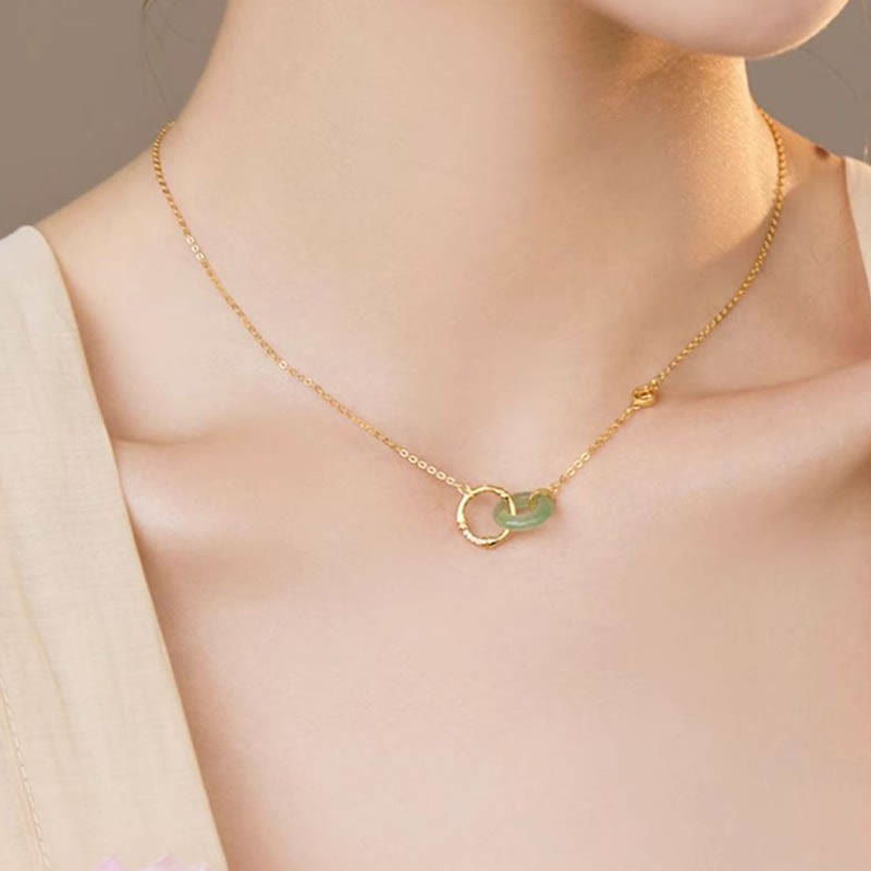 Colgante de plata de ley 925 con Buddha Stones , Aventurina verde Natural, hebilla de la paz, moneda de bambú, colgante de prosperidad
