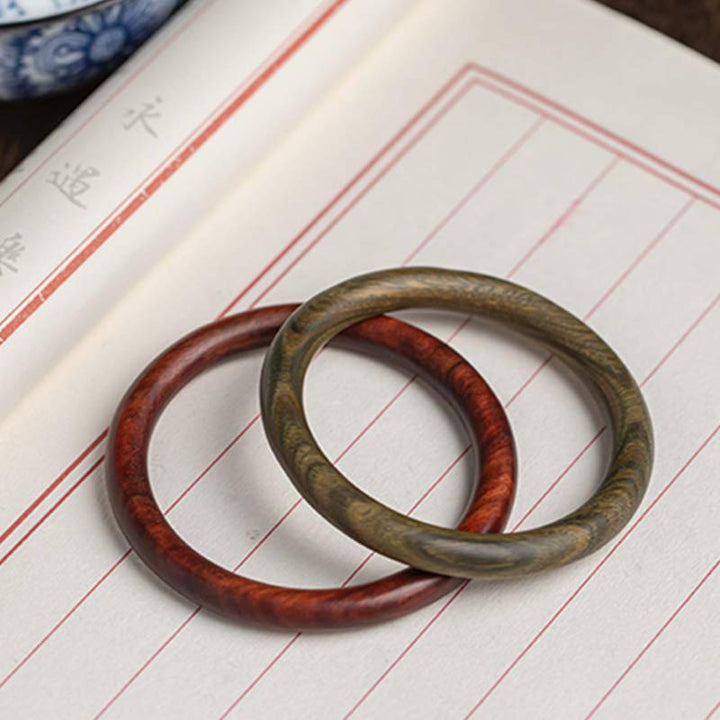 Brazalete de protección de sándalo verde de ébano rojo de hoja pequeña tibetana con Buddha Stones