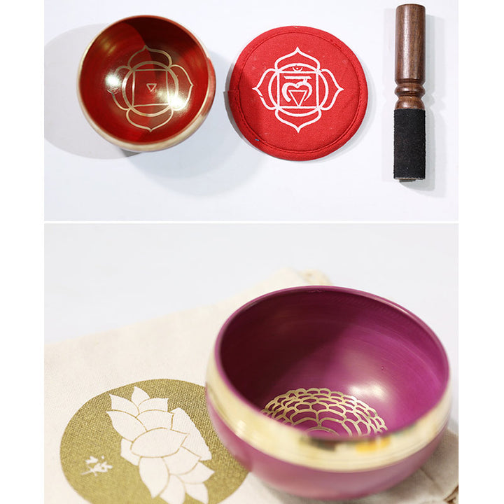 Cuenco tibetano de sonido con Buddha Stones , hecho a mano para la curación de chakras y la meditación de atención plena.