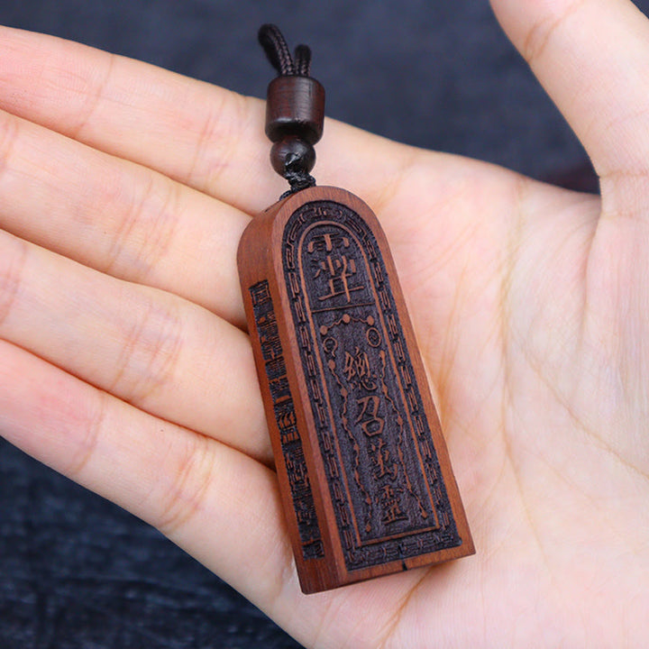 Buddha Stones, relámpago, madera de azufaifo, taoísta, orden de cinco truenos, colgante de collar de protección de la suerte