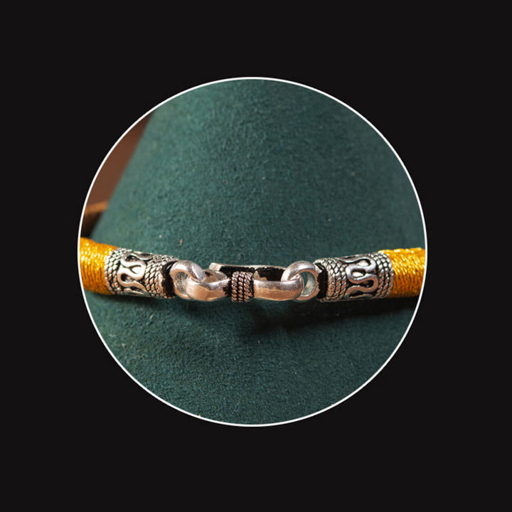 Pulsera trenzada de protección de la suerte con nudo King Kong, amuleto tibetano hecho a mano con Buddha Stones