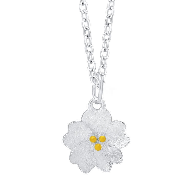 Colgante de plata de ley 925 con Buddha Stones , flor de cerezo, bendición de flores