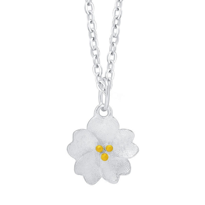 Colgante de plata de ley 925 con Buddha Stones , flor de cerezo, bendición de flores