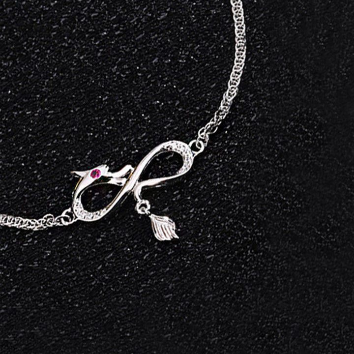 Pulsera de protección de la suerte con colgante de cola de nudo sin fin de plata de ley 999 con Buddha Stones