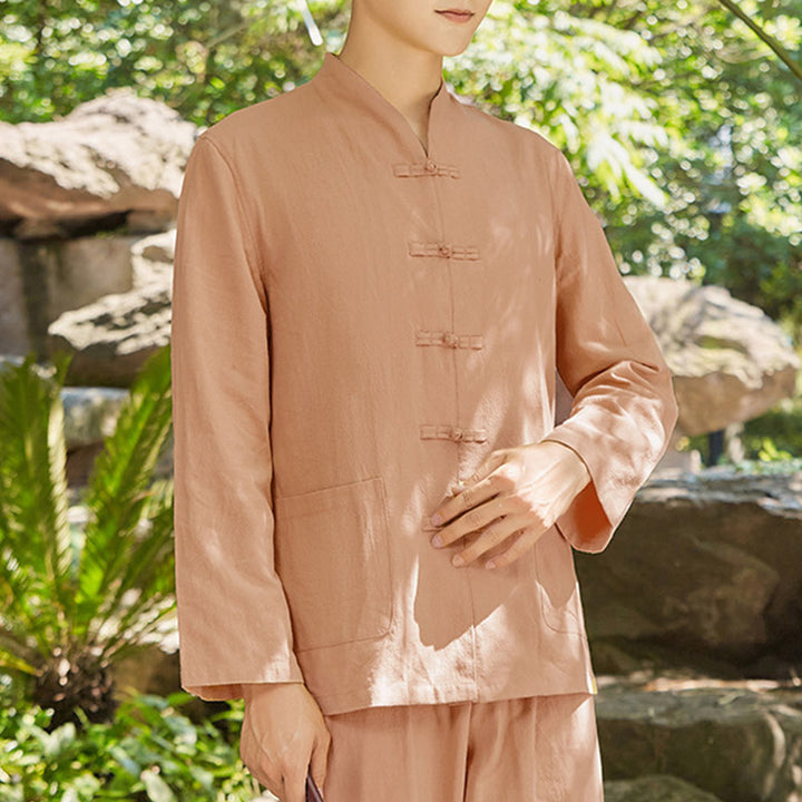 Buddha Stones espiritual Zen práctica Yoga meditación oración ropa algodón lino conjunto de hombres