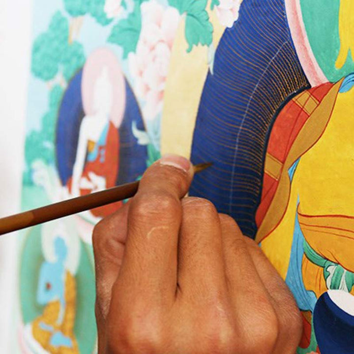 Buddha Stones tibetano Thangka pintura bendición decoración hecha a mano