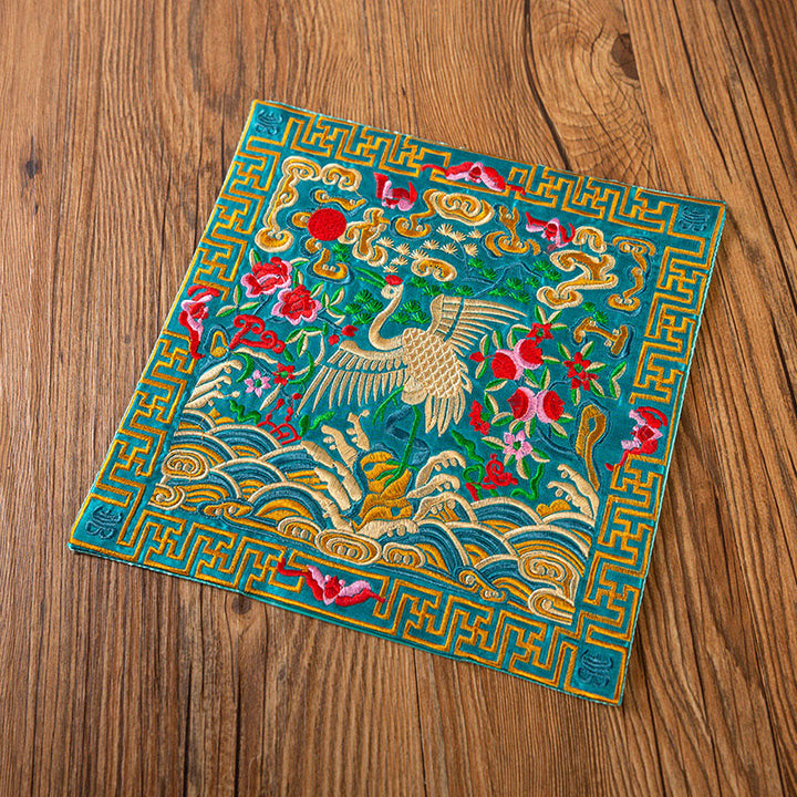Alfombrilla para taza bordada con Buddha Stones , dragón Fénix, Kirin, posavasos para taza de té, tapete para té Kung Fu