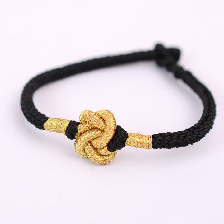 Pulsera de cuerda trenzada de fuerza de la suerte anudada china de diseño simple hecha a mano