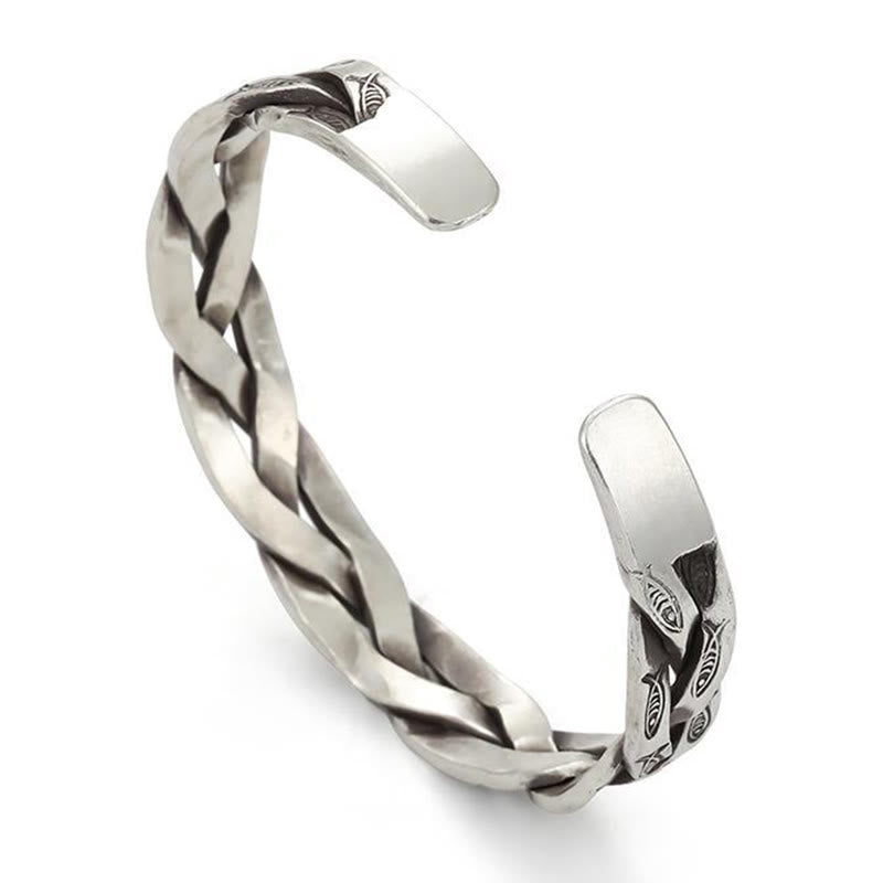 Brazalete con diseño retorcido de peces Koi y Buddha Stones, pulsera de la suerte y la riqueza